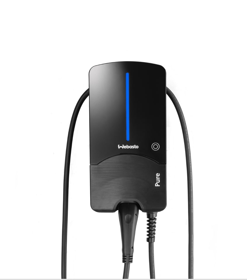 Webasto Pure elektromos autó fali gyorstöltő gyorsabb és biztonságosabb töltés 11 kw és 22 kw töltési teljesítmény hagyományos schuko csatlakozók esetén max