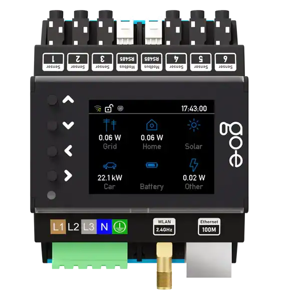 Go-e controller elektromos autó töltő kiegészítő napelemes rendszerhez